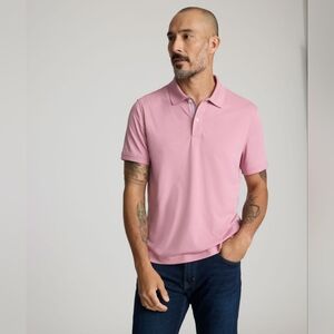 UNTUCKit Damaschino Pima Cotton Polo Shirt XL Light Pink Preppy Casual